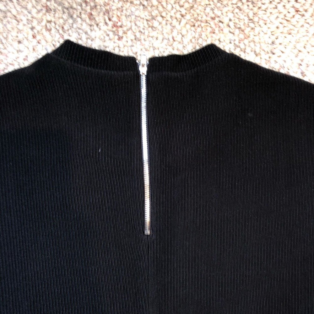 Black Ribbed Shift Dress - Picture 6 of 6